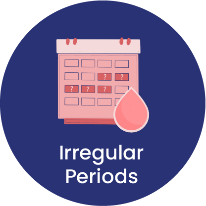 irregular periods - symptom of insulin resistance type of PCOS