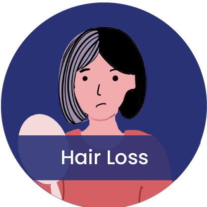 hair loss - symptom of insulin resistance type of PCOS